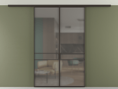 Перегородка Formato вдоль стены на потолок 2 створки