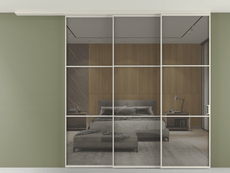 Перегородка Formato вдоль стены на потолок 3 створки с синхронным механизмом