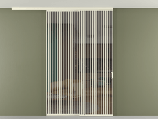 Перегородка Formato вдоль стены на потолок 2 створки с синхронным механизмом