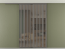 Перегородка Formato вдоль стены на потолок 2 створки с синхронным механизмом