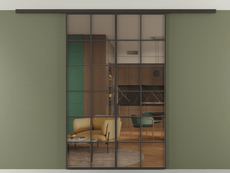 Перегородка Formato вдоль стены на потолок 2 створки