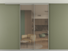 Перегородка Formato вдоль стены на потолок 2 створки с синхронным механизмом