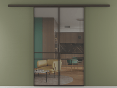 Перегородка Formato вдоль стены 2 створки