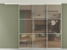 Перегородка Formato вдоль стены на потолок 3 створки с синхронным механизмом