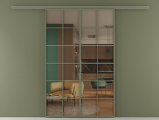 Перегородка Formato вдоль стены 2 створки