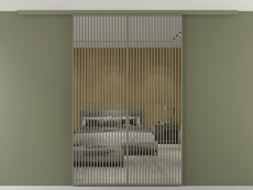 Перегородка Formato вдоль стены на потолок 2 створки