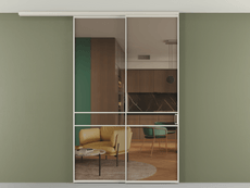 Перегородка Formato вдоль стены на потолок 2 створки с синхронным механизмом