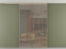 Перегородка Formato вдоль стены на потолок 2 створки с синхронным механизмом