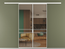 Перегородка Formato вдоль стены 2 створки