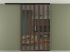 Перегородка Formato вдоль стены на потолок 2 створки с синхронным механизмом