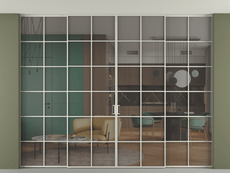 Перегородка Формато внутри проёма скрытое крепление в потолок 4 створки