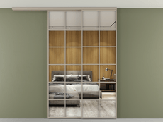 Перегородка Formato вдоль стены на потолок 2 створки с синхронным механизмом