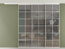 Перегородка Formato вдоль стены на потолок 3 створки с синхронным механизмом