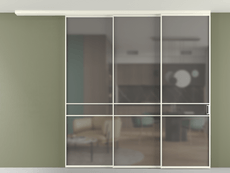 Перегородка Formato вдоль стены на потолок 3 створки с синхронным механизмом