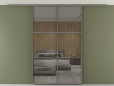 Перегородка Formato вдоль стены на потолок 2 створки