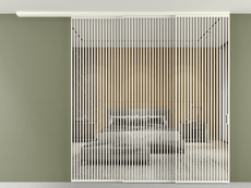 Перегородка Formato вдоль стены на потолок 3 створки с синхронным механизмом