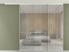 Перегородка Formato вдоль стены на потолок 3 створки с синхронным механизмом