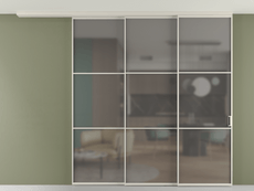 Перегородка Формато вдоль стены на потолок 3 створки с синхронным механизмом