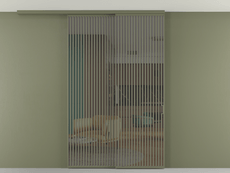 Перегородка Formato вдоль стены на потолок 2 створки с синхронным механизмом