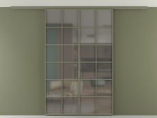 Перегородка Formato вдоль стены на потолок 2 створки