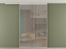 Перегородка Formato вдоль стены на потолок 2 створки с синхронным механизмом