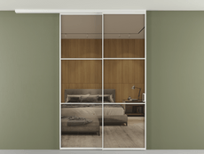 Перегородка Formato вдоль стены на потолок 2 створки с синхронным механизмом